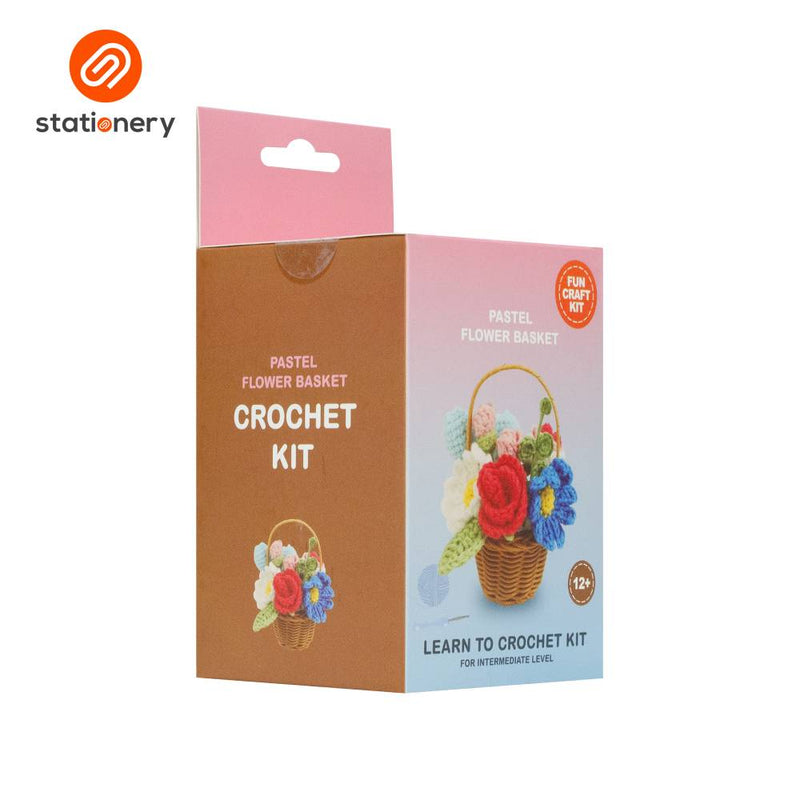 Flower Basket Crochet Fun Craft Kit - Pastels-zoom-