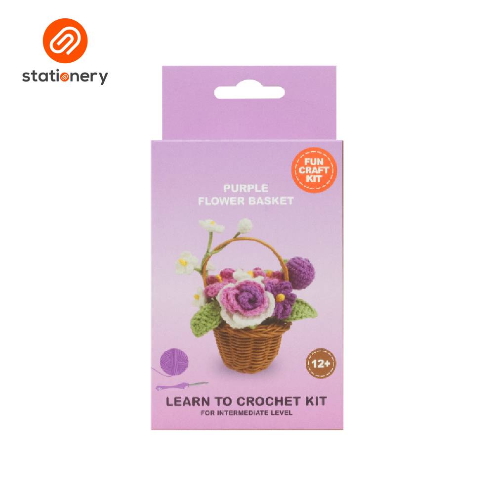 Flower Basket Crochet Fun Craft Kit Intermediate Level-zoom-1