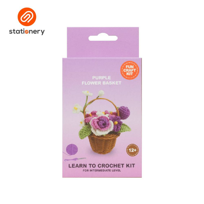 Flower Basket Crochet Fun Craft Kit Intermediate Level-zoom-
