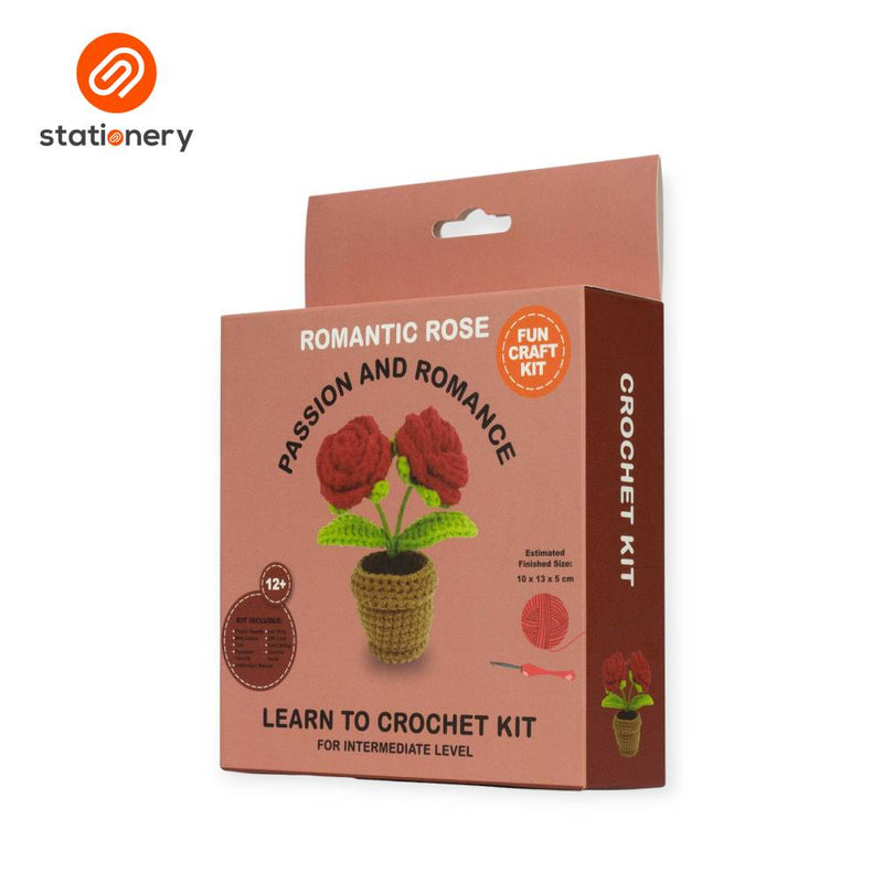 Flower Pots Crochet Fun Craft Kit  Intermediate Level - Red Roses-zoom-