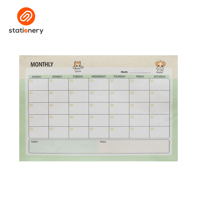 2026 Desk Monthly Planner and Calendar Set - Green-zoom-