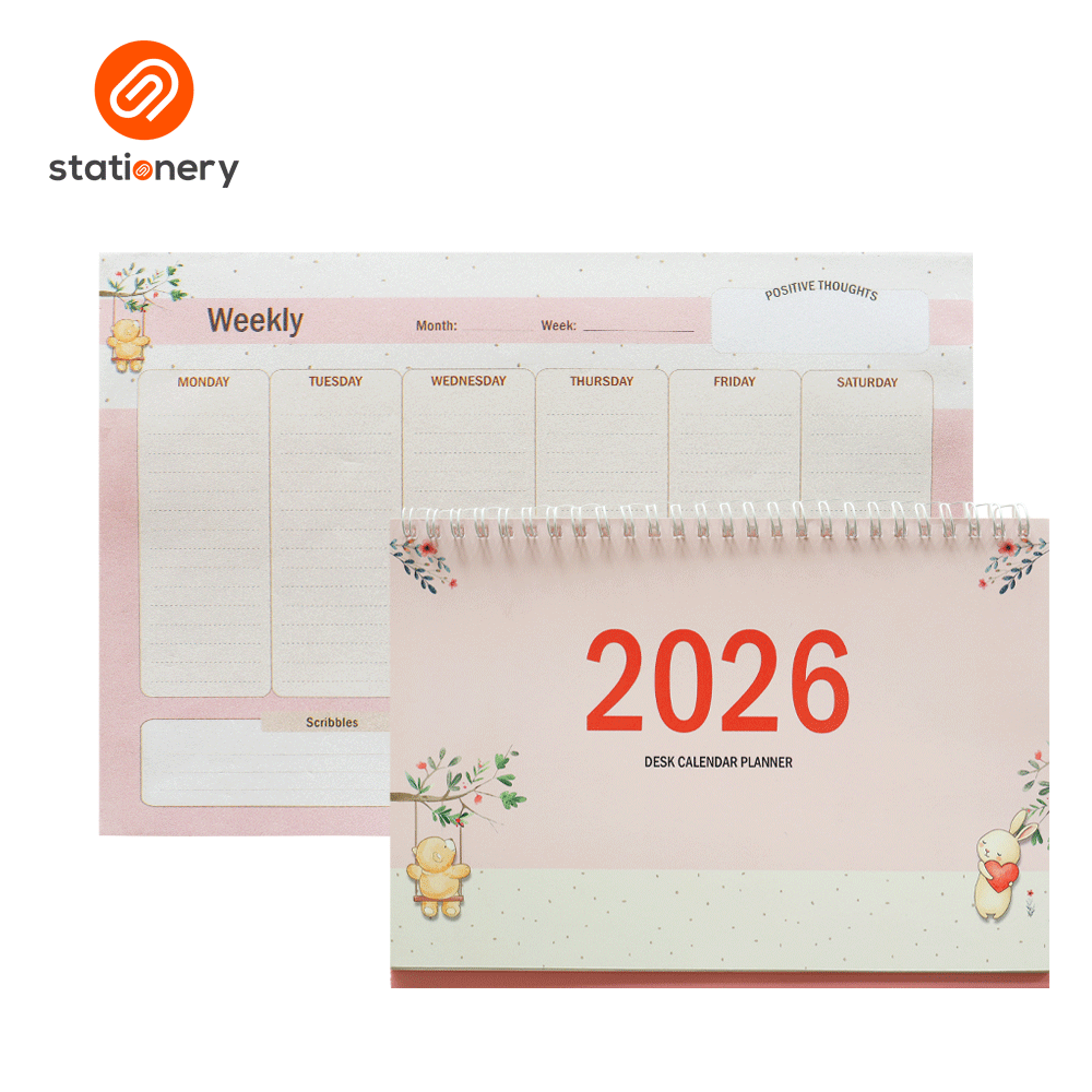 2026 Desk Monthly Planner and Calendar Set - Green