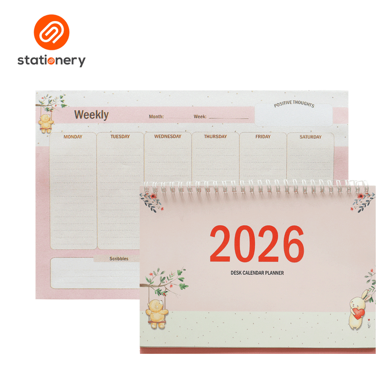 2026 Desk Monthly Planner and Calendar Set - Green-zoom-