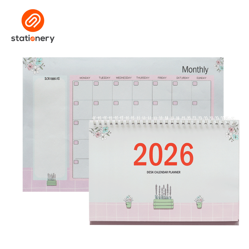 2026 Desk Monthly Planner and Calendar Set - Green-zoom-