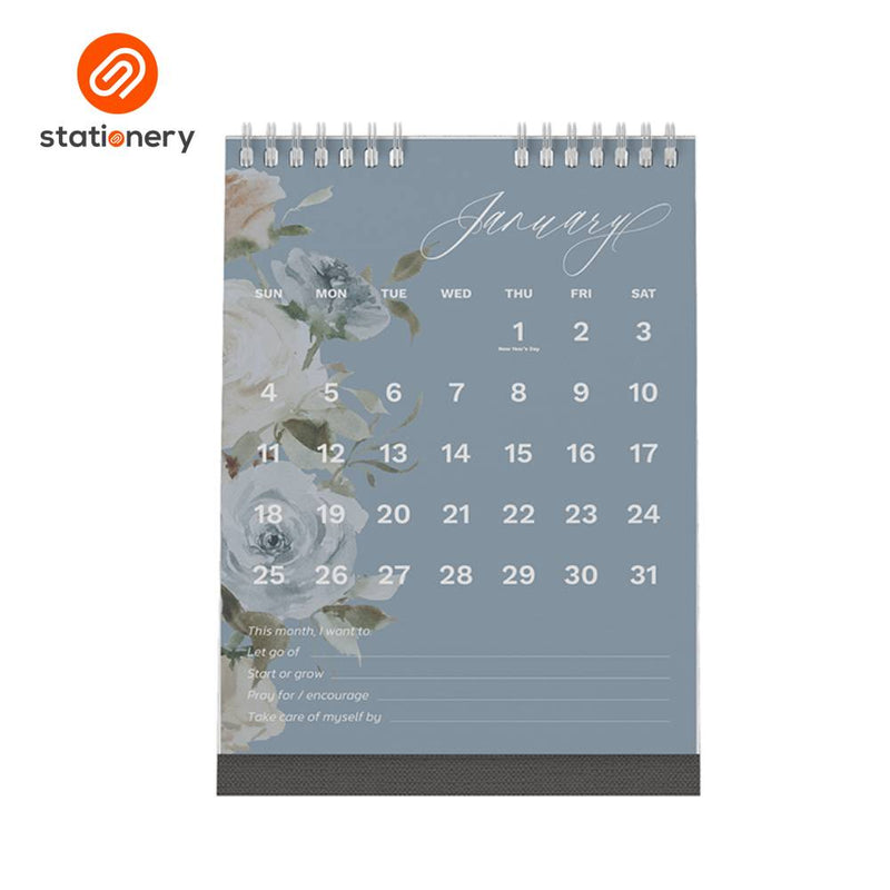 2026 Desk Calendar Florals & Verses 6 x 8"-zoom-