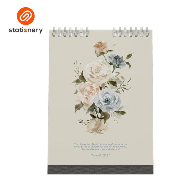 2026 Desk Calendar Florals & Verses 6 x 8"-zoom-
