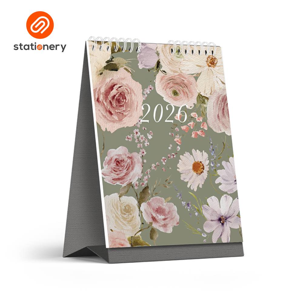 2026 Desk Calendar Florals & Verses 6 x 8"-3