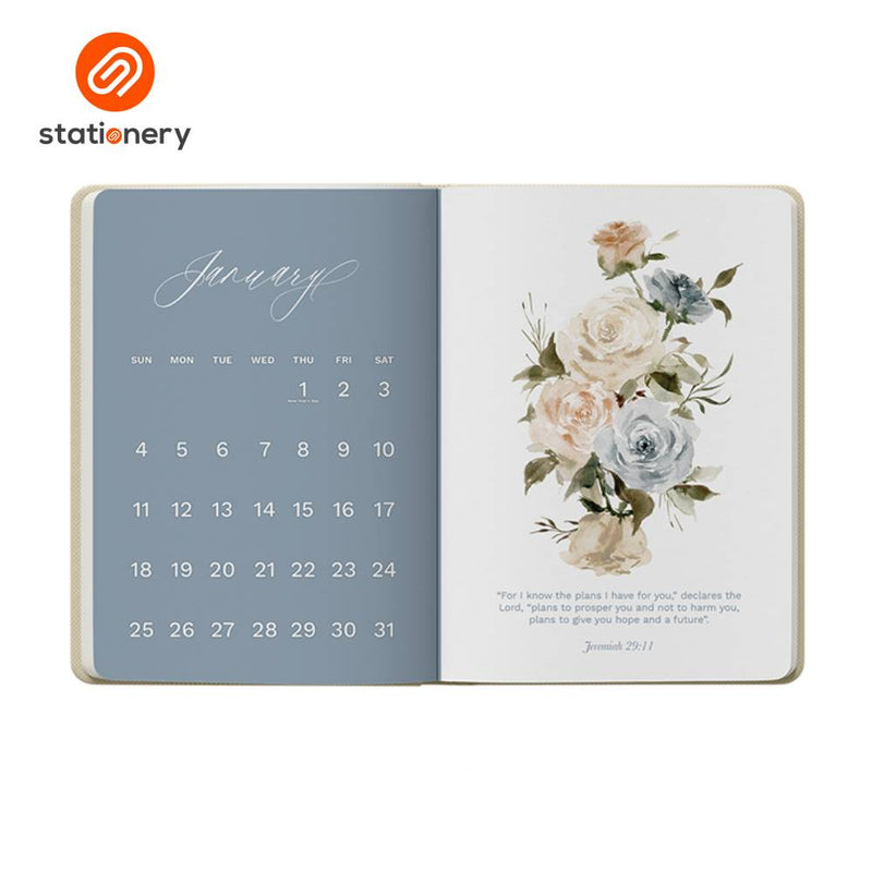 2026 Classic Notebook Planner Florals & Verses A5-zoom-