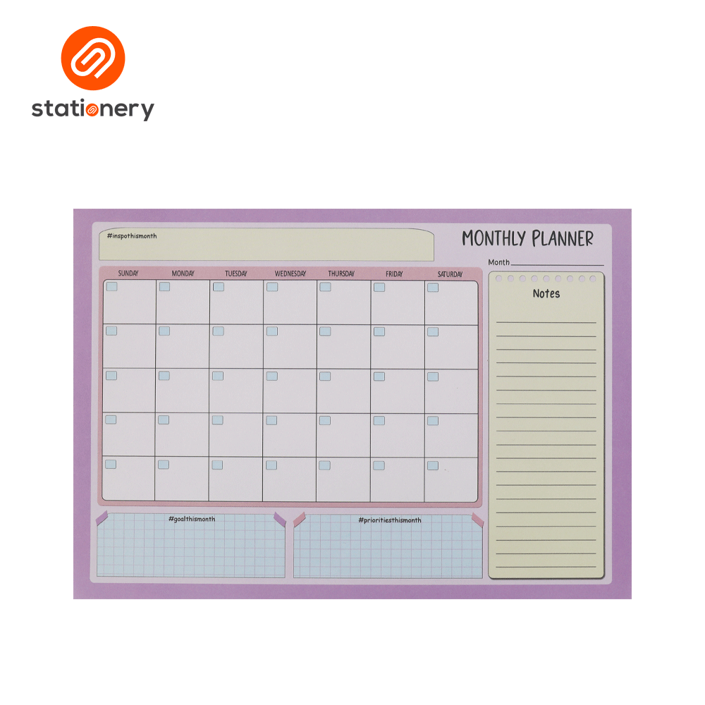 Deskpad Monthly Planner A4 - Pink-zoom-3