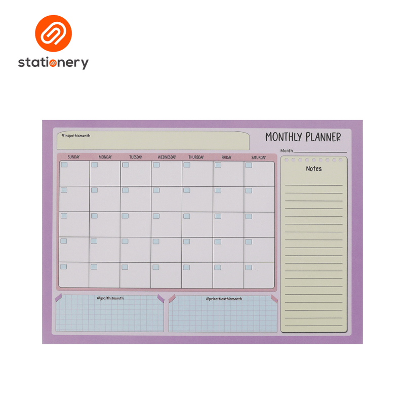 Deskpad Monthly Planner A4 - Pink-zoom-