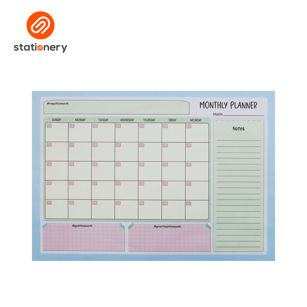 Deskpad Monthly Planner A4 - Pink