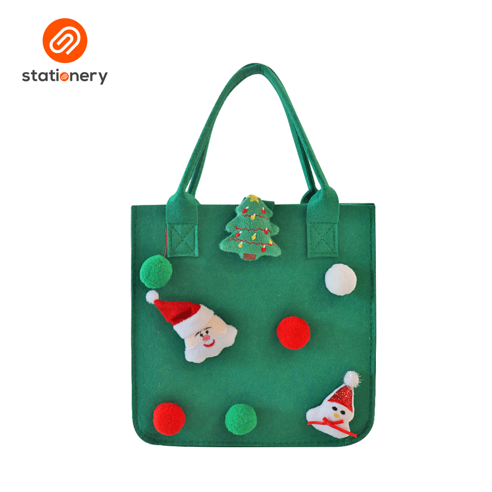 Christmas Reusable Felt Bag 23x13x23cm - Assorted-zoom-1