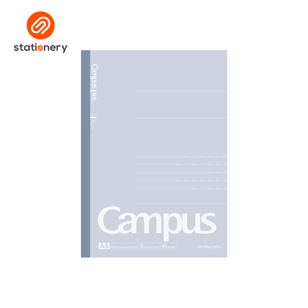 Kokuyo Campus Dotted Ruled Notebook 40 Sheets A5 - Gray-zoom-6
