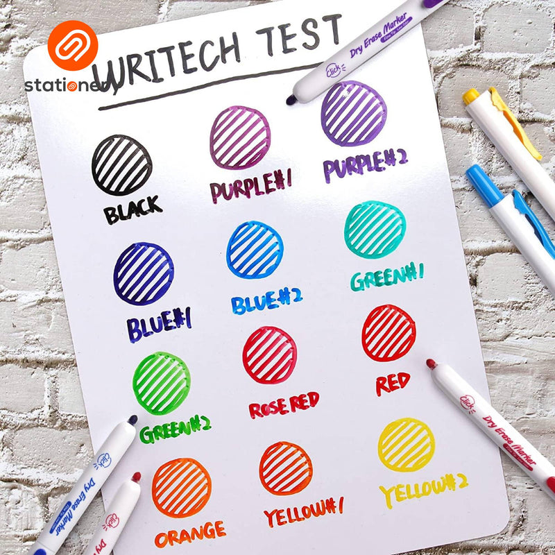 Writech Retractable Whiteboard Marker W-709 3pcs per Set - Black/Blue/Red-zoom-
