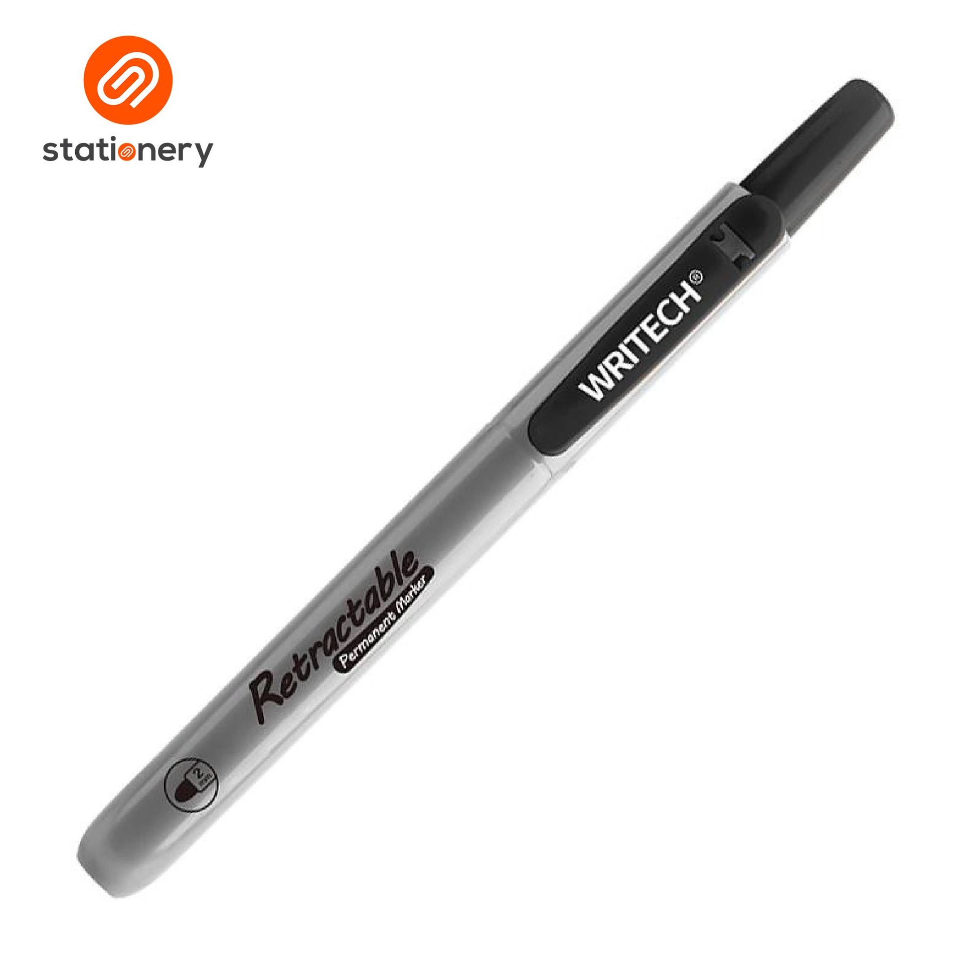 Writech Retractable Permanent Markers W-805P 3pcs per Set - Black/Blue/Red-3