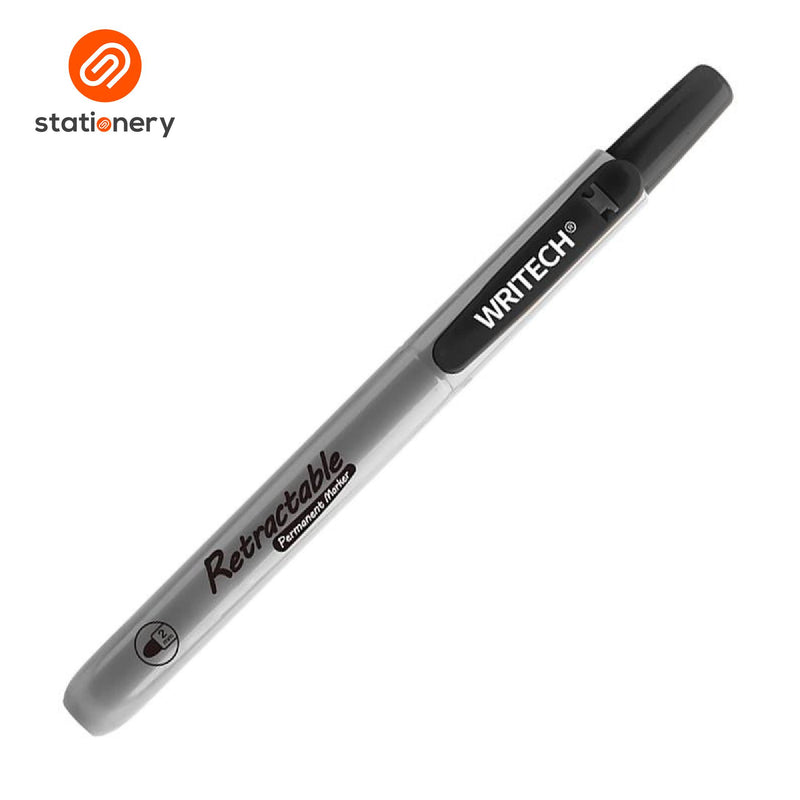 Writech Retractable Permanent Markers W-805P 3pcs per Set - Black/Blue/Red-zoom-