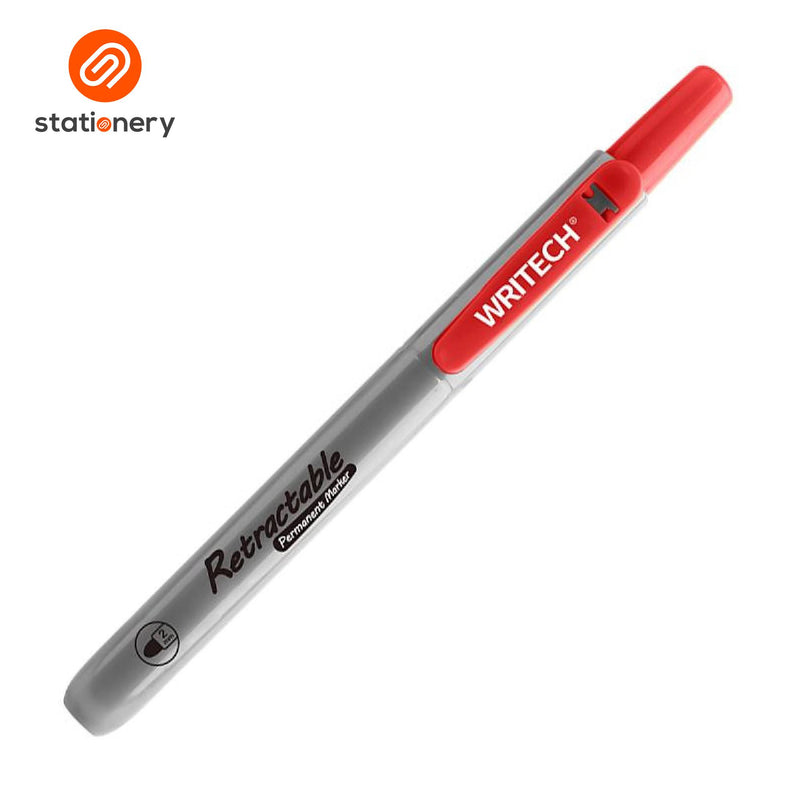Writech Retractable Permanent Markers W-805P 3pcs per Set - Black/Blue/Red-zoom-