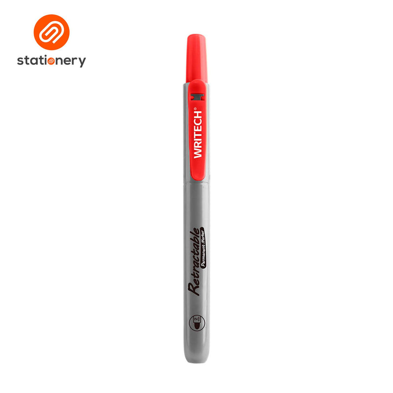 Writech Retractable Permanent Markers W-805P 3pcs per Set - Black/Blue/Red-zoom-