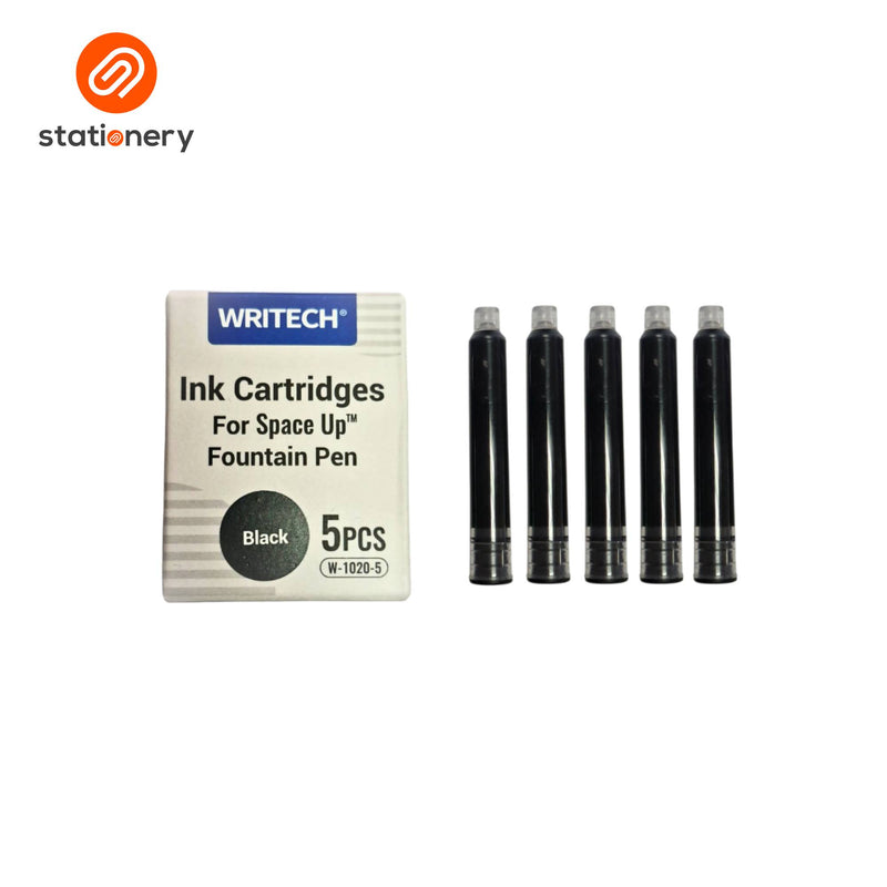 Writech Space Up Fountain Pen Ink Cartridges Refill - Black (5 pcs per Pack)-zoom-