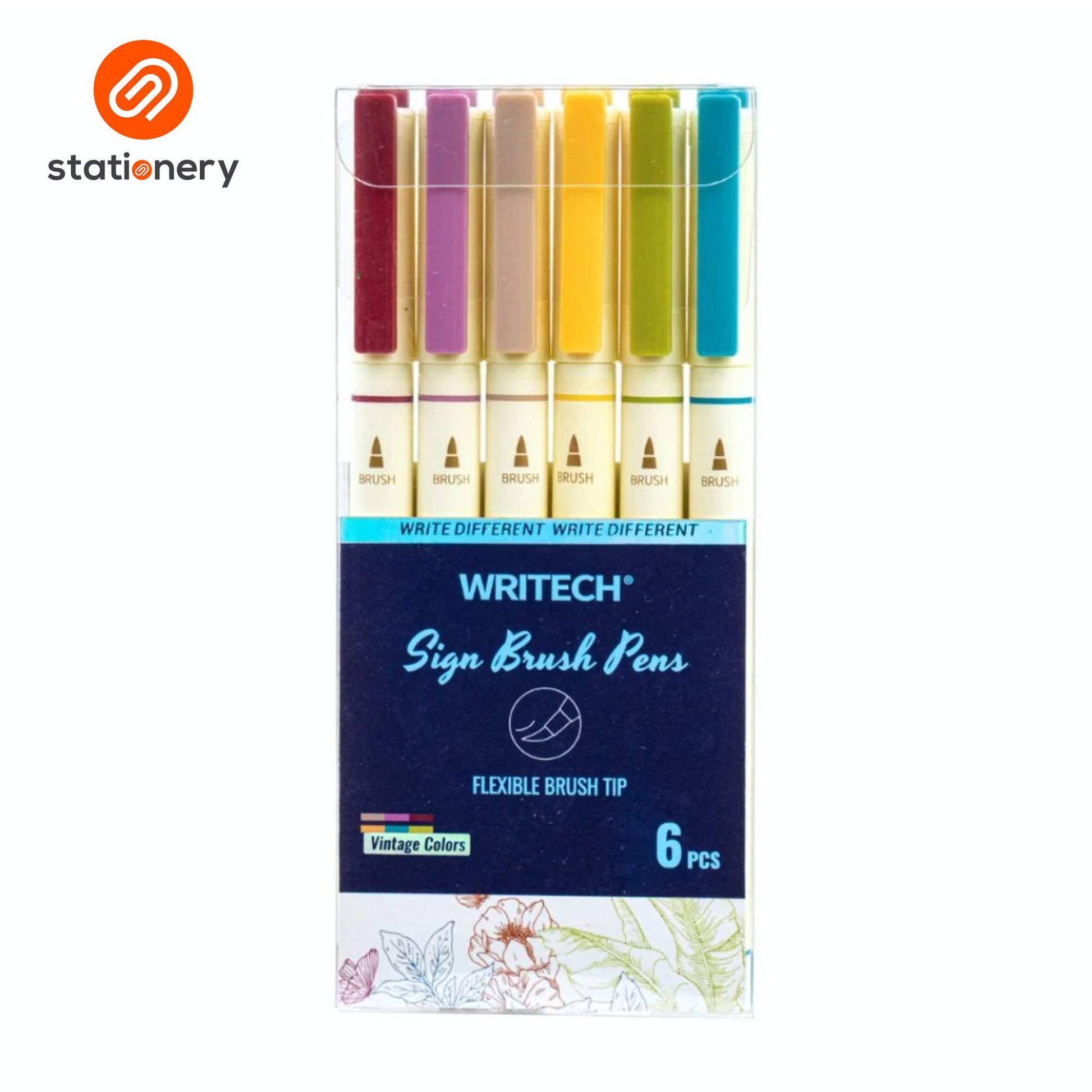 Writech Sign Brush Pens 6pcs per Set - W827-4