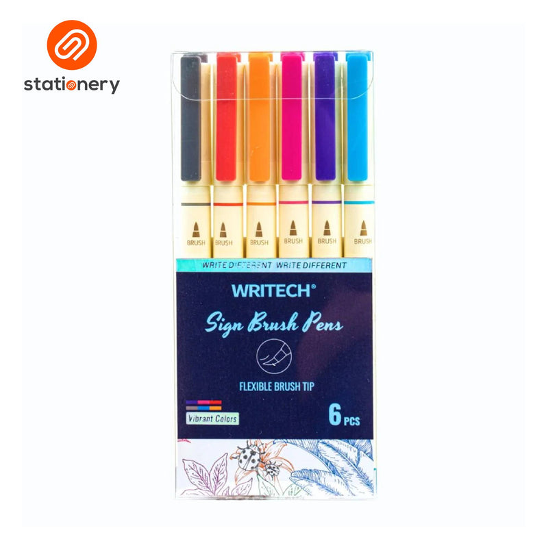 Writech Sign Brush Pens 6pcs per Set - W827-zoom-