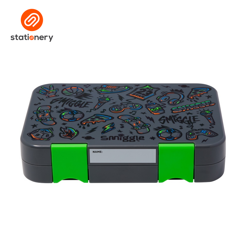 Smiggle Smiggler Medium Bento Lunchbox - Black-zoom-