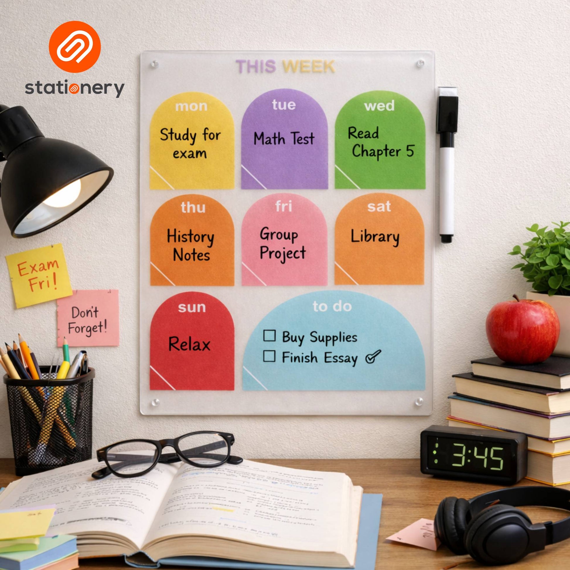 Acrylic Whiteboard Colorful Weekly Planner A4 - 21 × 29.7 cm-1