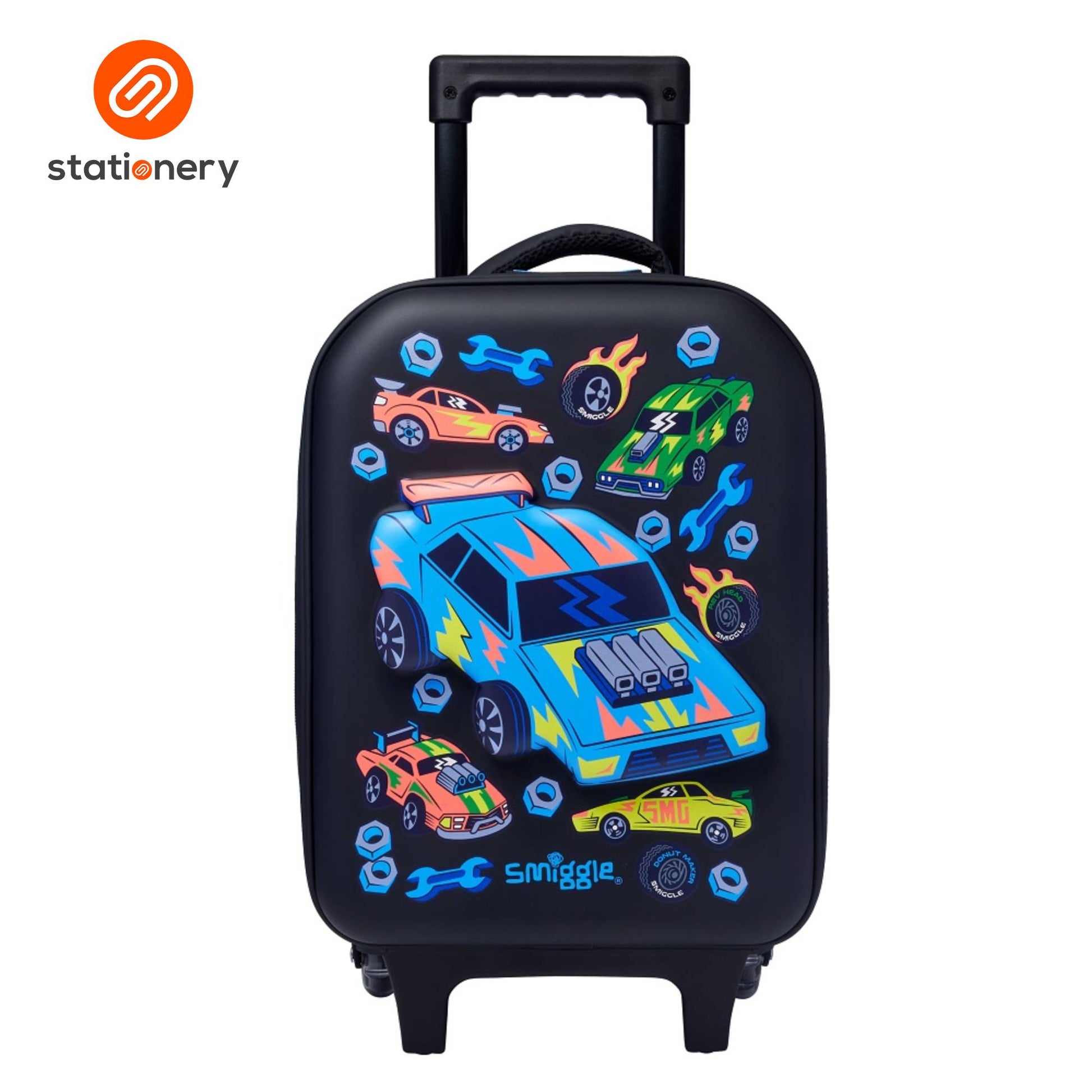 Smiggle Playtime Junior Hardtop Trolley - Black-1