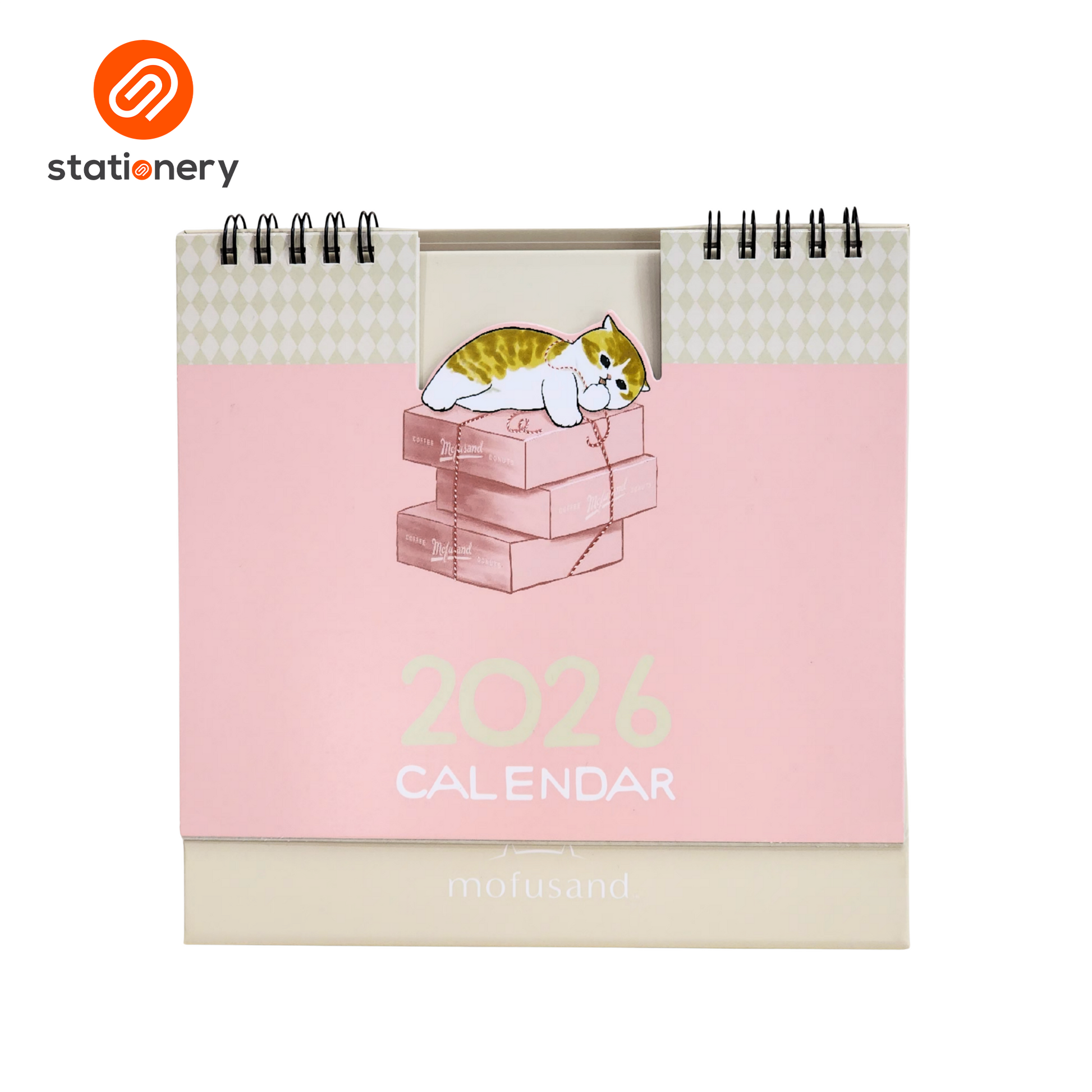 Mofusand 2026 Desk Calendar Coffee & Donuts - Pink-6