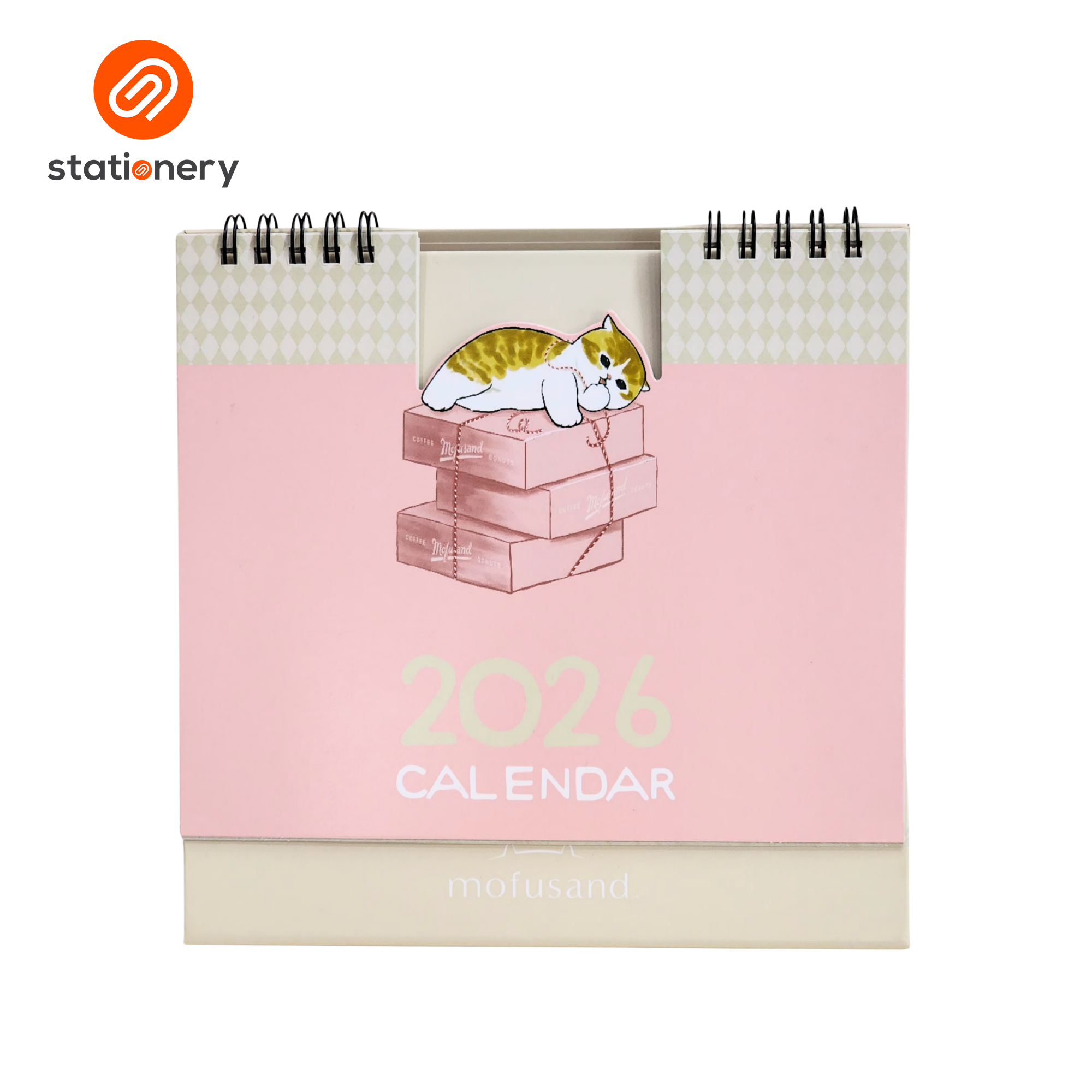 Mofusand 2026 Desk Calendar Coffee & Donuts - Pink-zoom-6