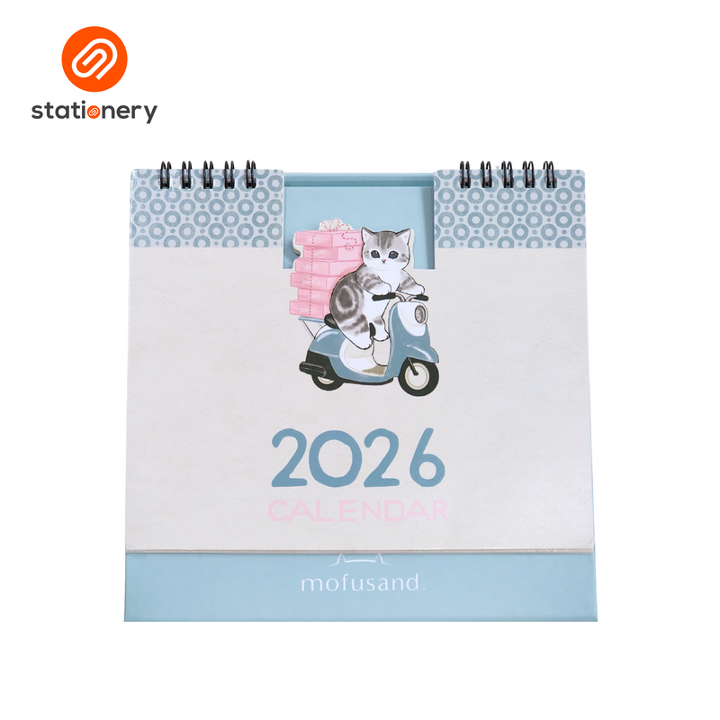Mofusand 2026 Desk Calendar Coffee & Donuts - Pink-zoom-