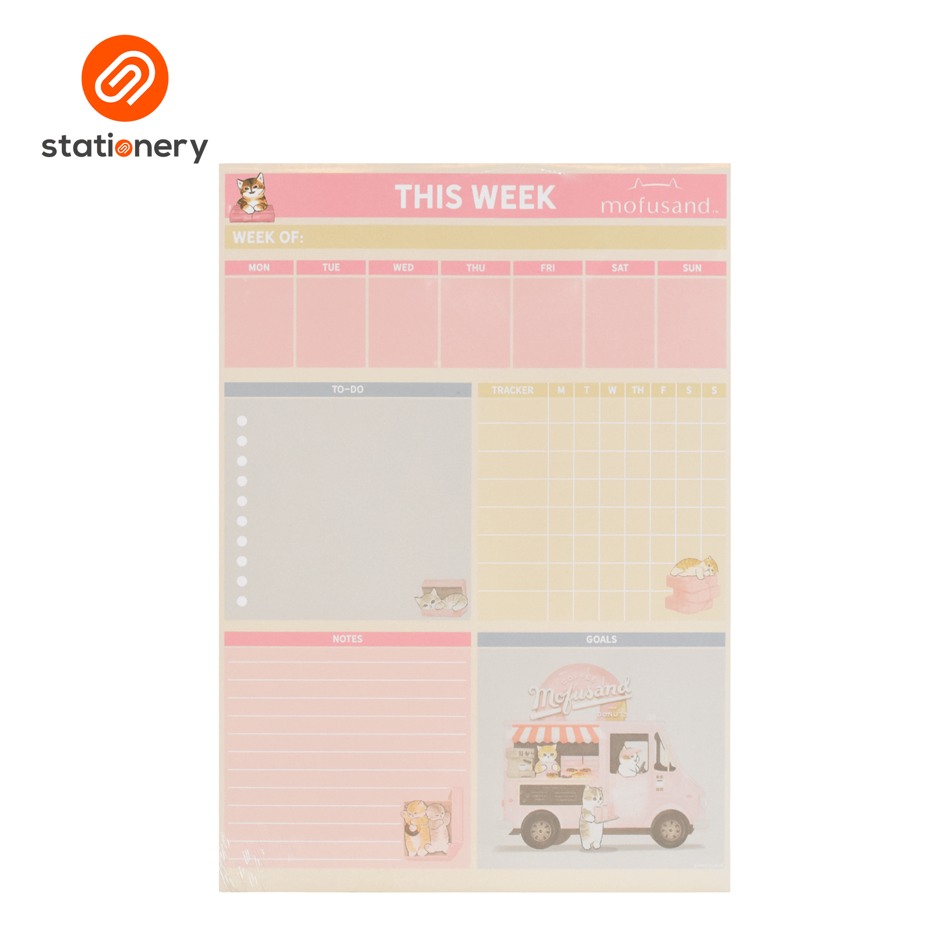 Mofusand Coffee & Donuts Desk Planner 60 Sheets A4 - Pink-3