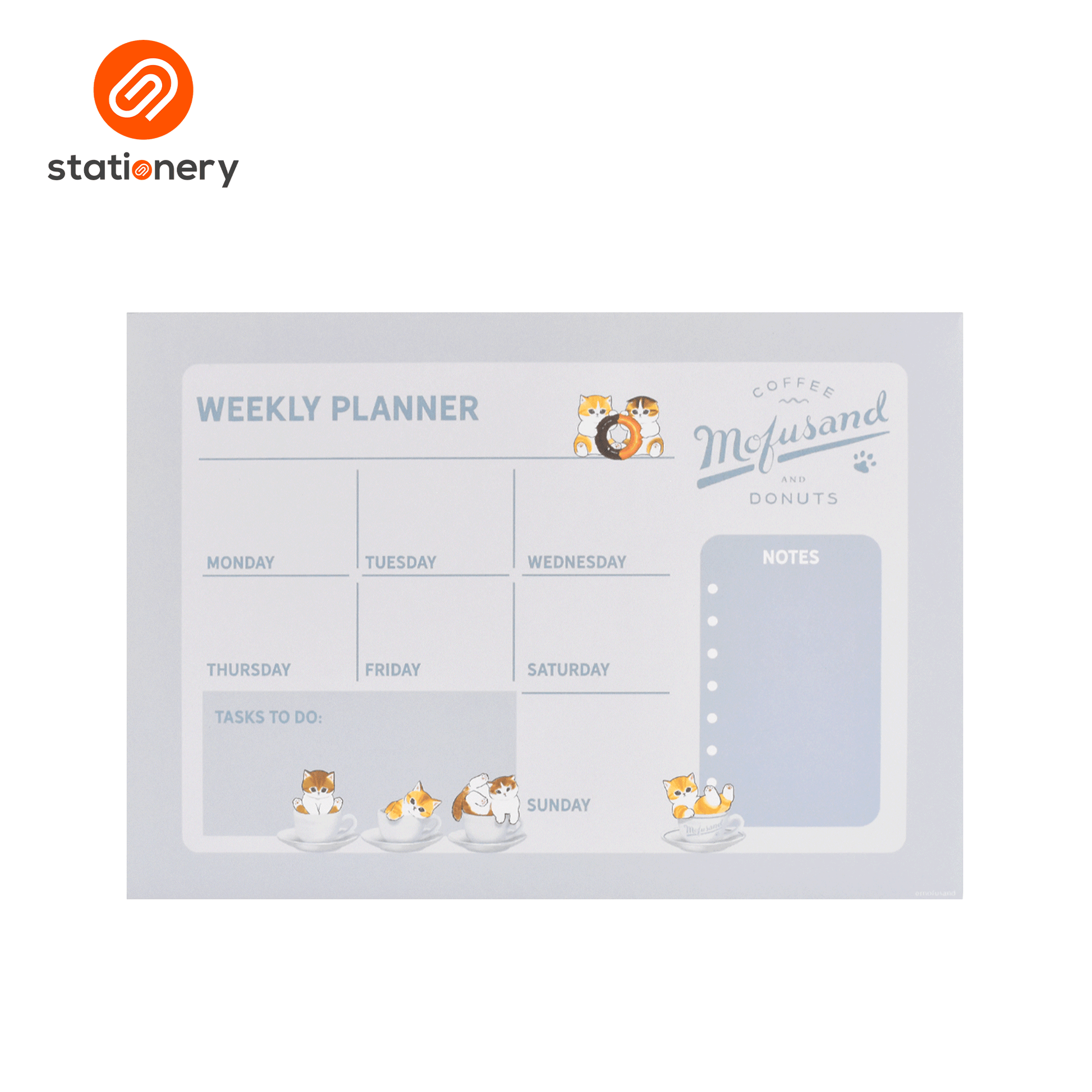Mofusand Coffee & Donuts Desk Planner 60 Sheets A4 - Pink-4
