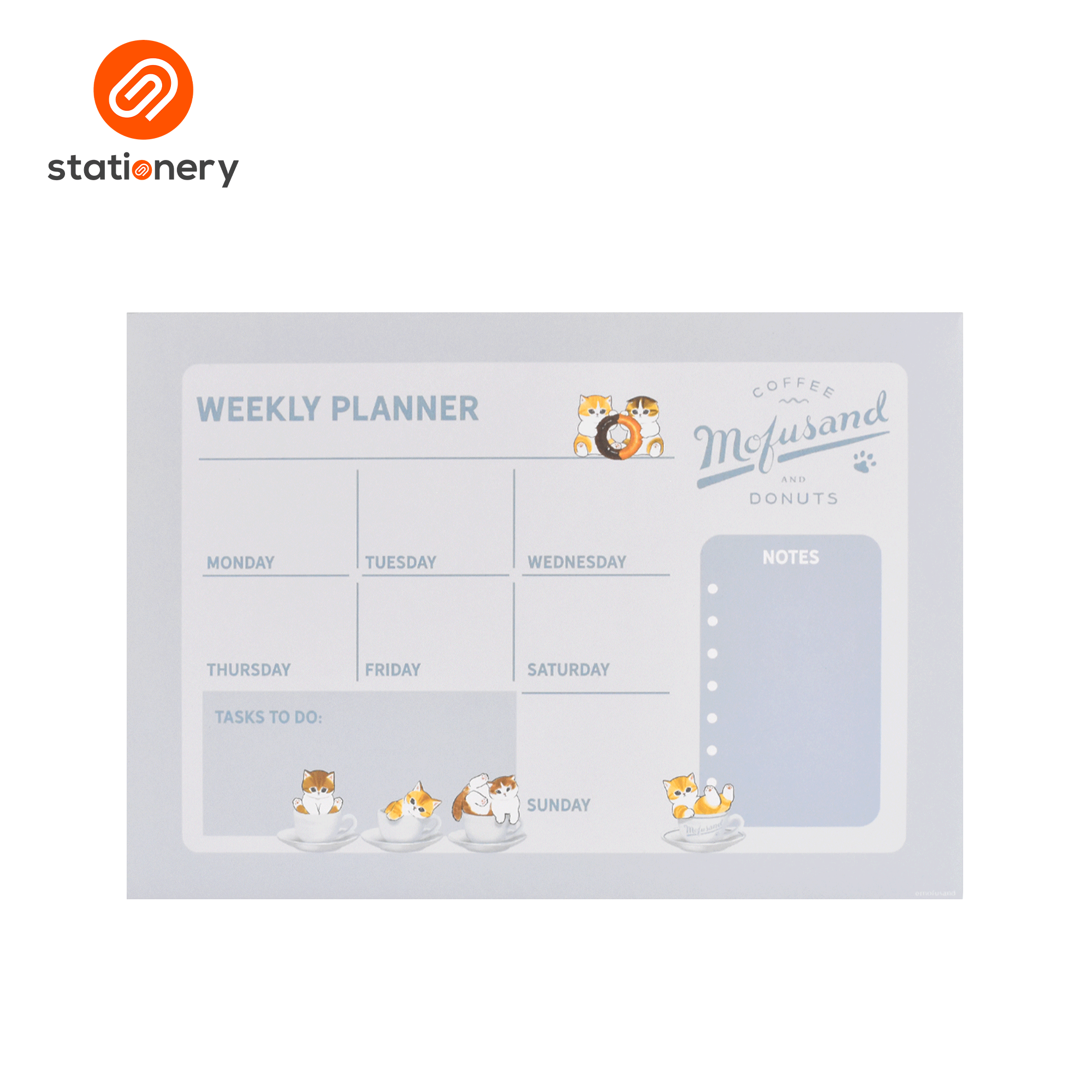 Mofusand Coffee & Donuts Desk Planner 60 Sheets A4 - Pink-zoom-4