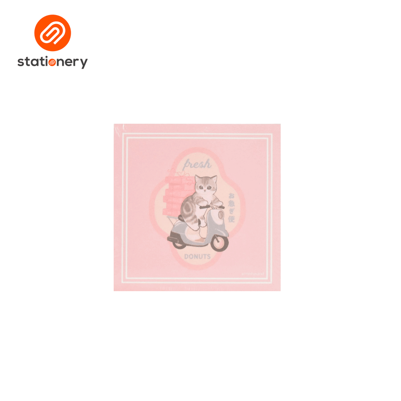 Mofusand Coffee & Donuts Memo Pad 360 Sheets 9x9cm - Pink-zoom-