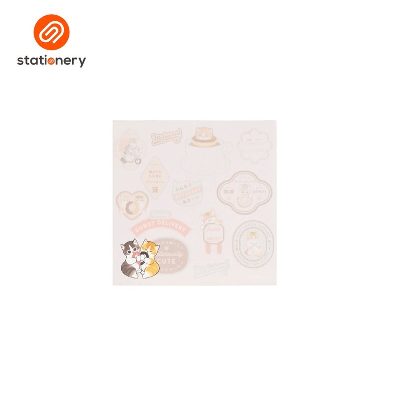 Mofusand Coffee & Donuts Memo Pad 360 Sheets 9x9cm - Pink-zoom-