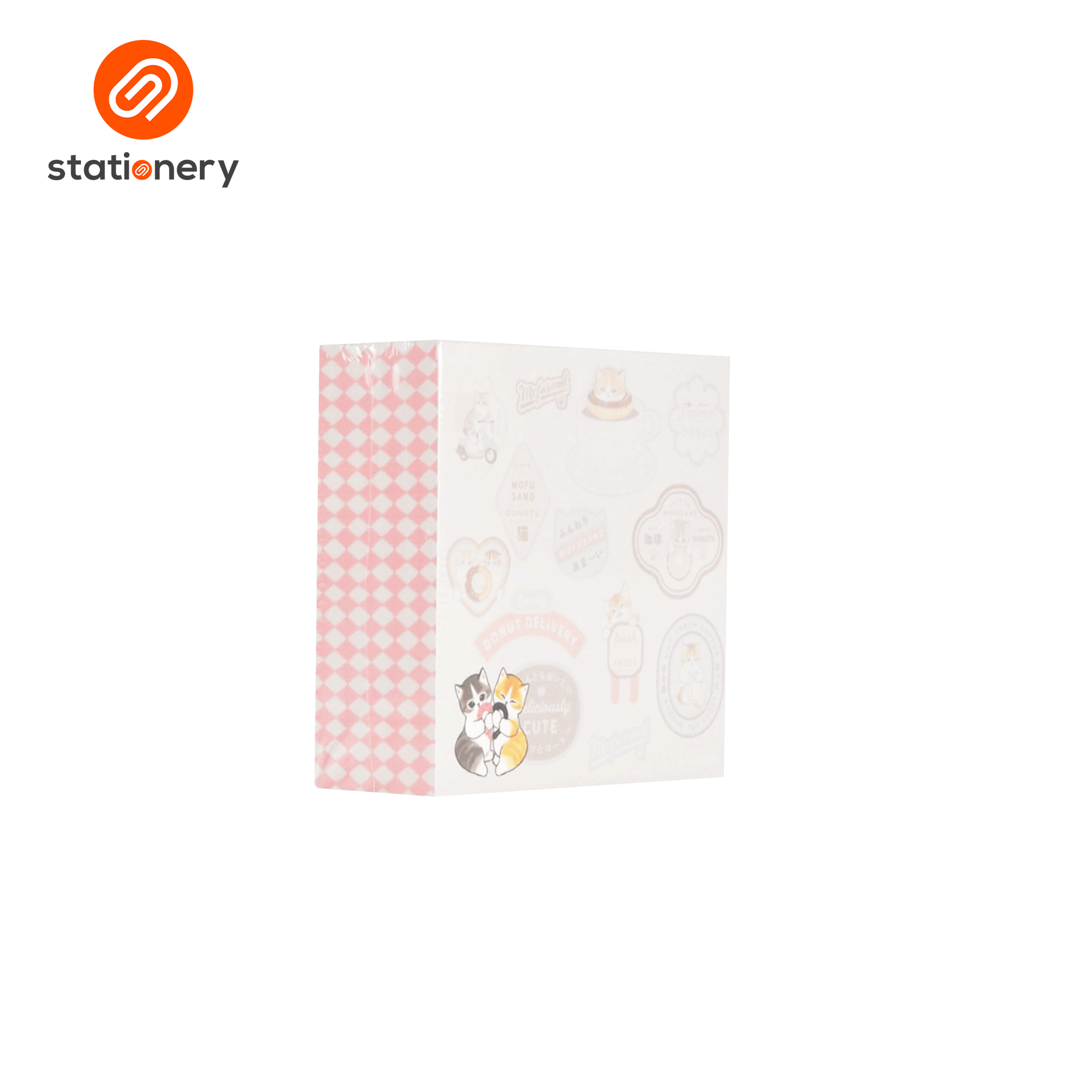 Mofusand Coffee & Donuts Memo Pad 360 Sheets 9x9cm - Pink-7