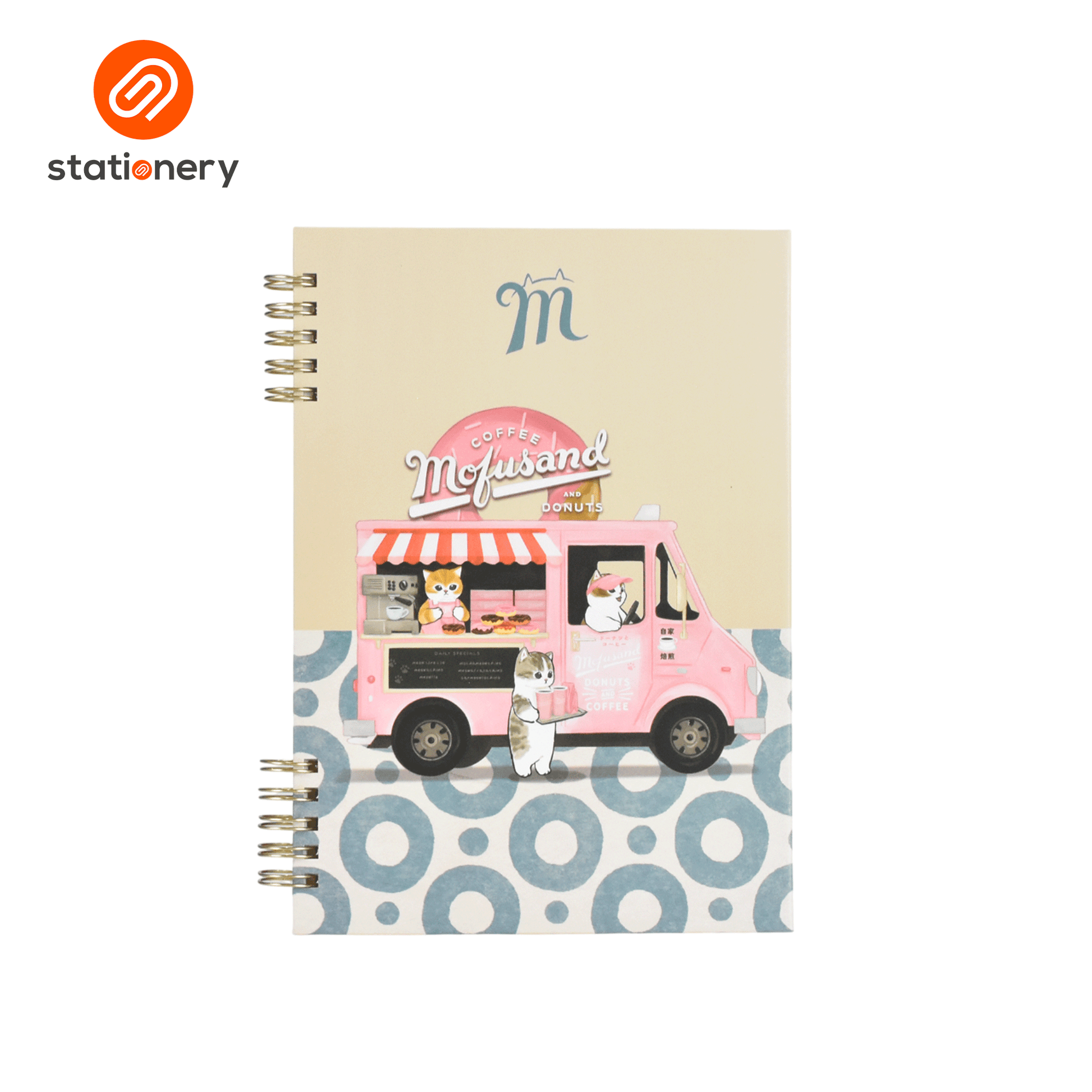 Mofusand Coffee & Donuts Spiral Notebook A5 80 Sheets - Pink-7