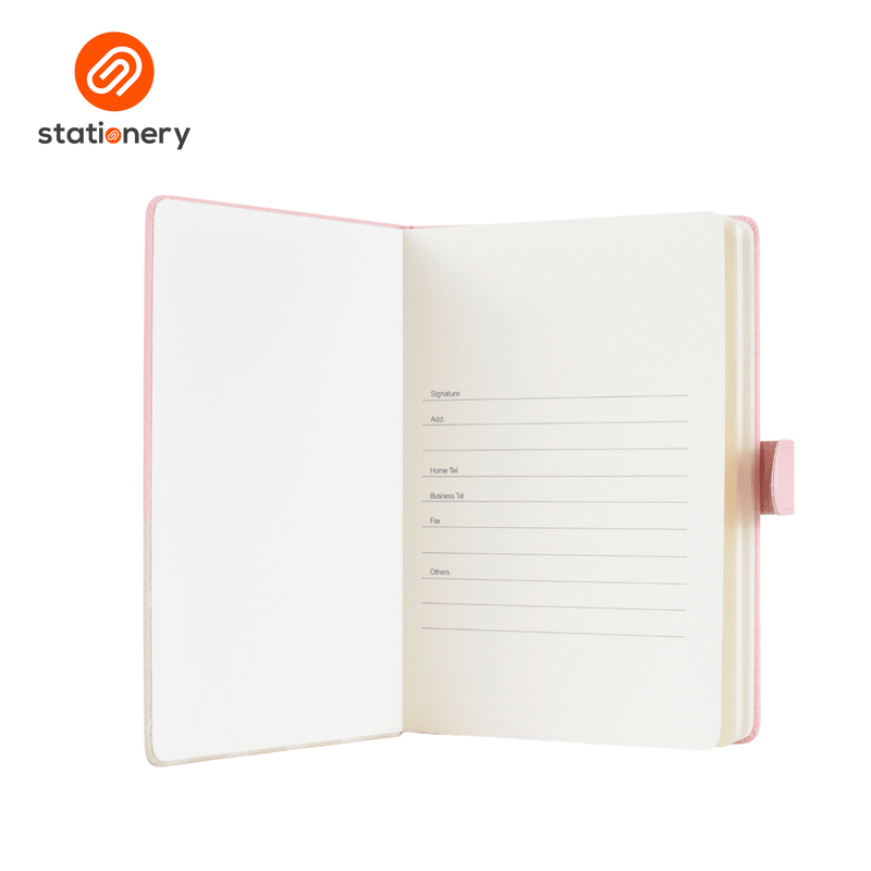 Mofusand Coffee & Donuts PU Hard Cover Ruled A5 Notebook with Magnetic Closure - Pink-zoom-