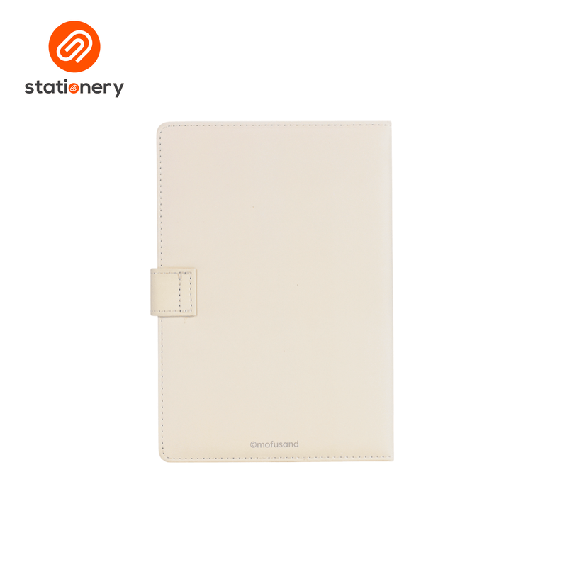 Mofusand Coffee & Donuts PU Hard Cover Ruled A5 Notebook with Magnetic Closure - Pink-zoom-