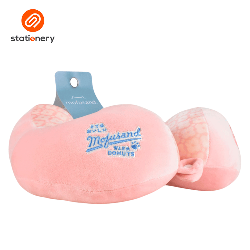 Mofusand Coffee & Donuts Structured Neck Pillow - Pink-zoom-