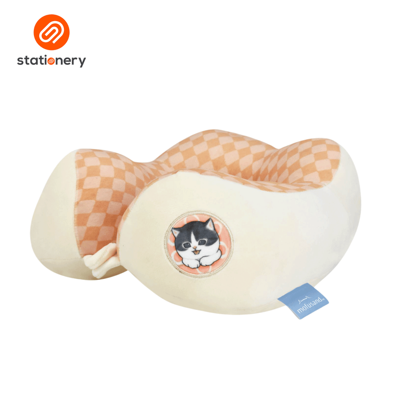 Mofusand Coffee & Donuts Structured Neck Pillow - Pink-zoom-