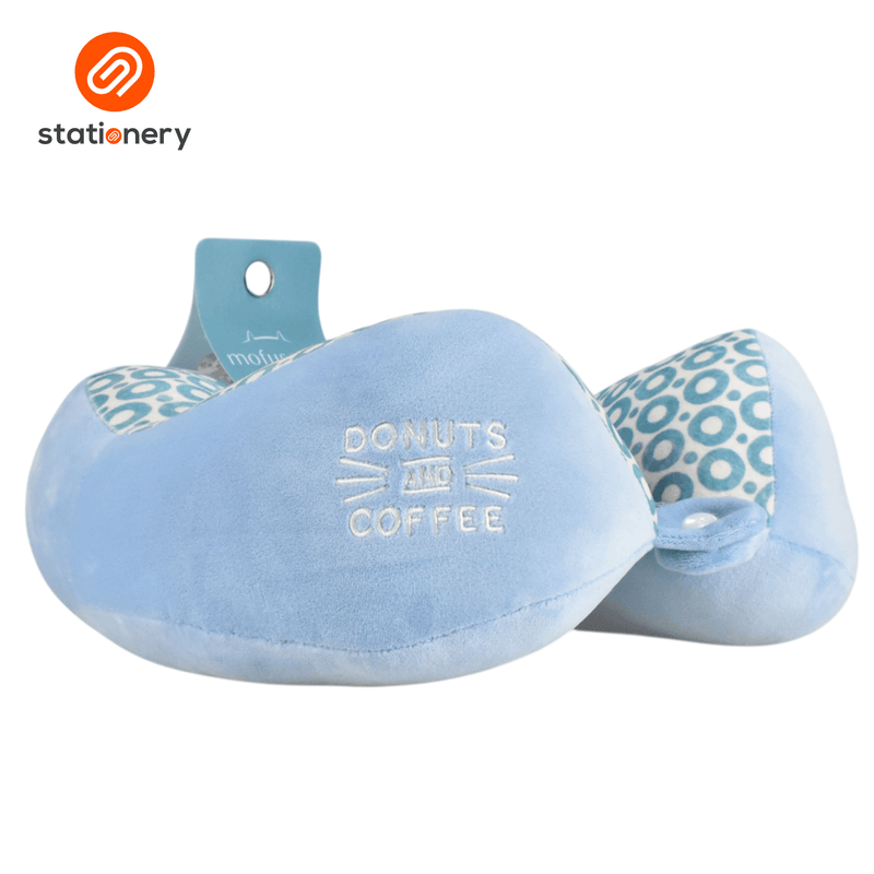 Mofusand Coffee & Donuts Structured Neck Pillow - Pink-zoom-