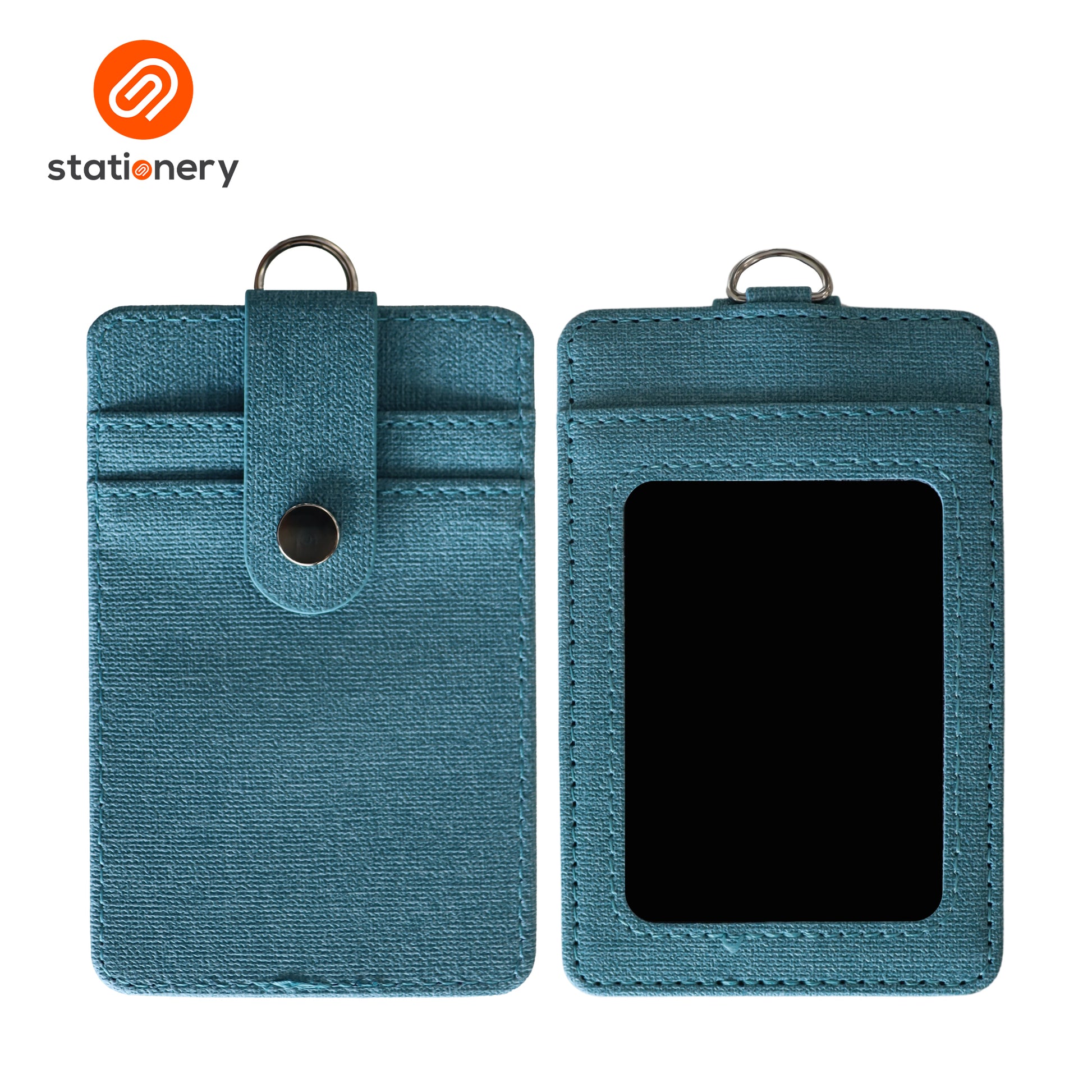 Leatherette Woven ID Case with Card Pocket & Lanyard-3