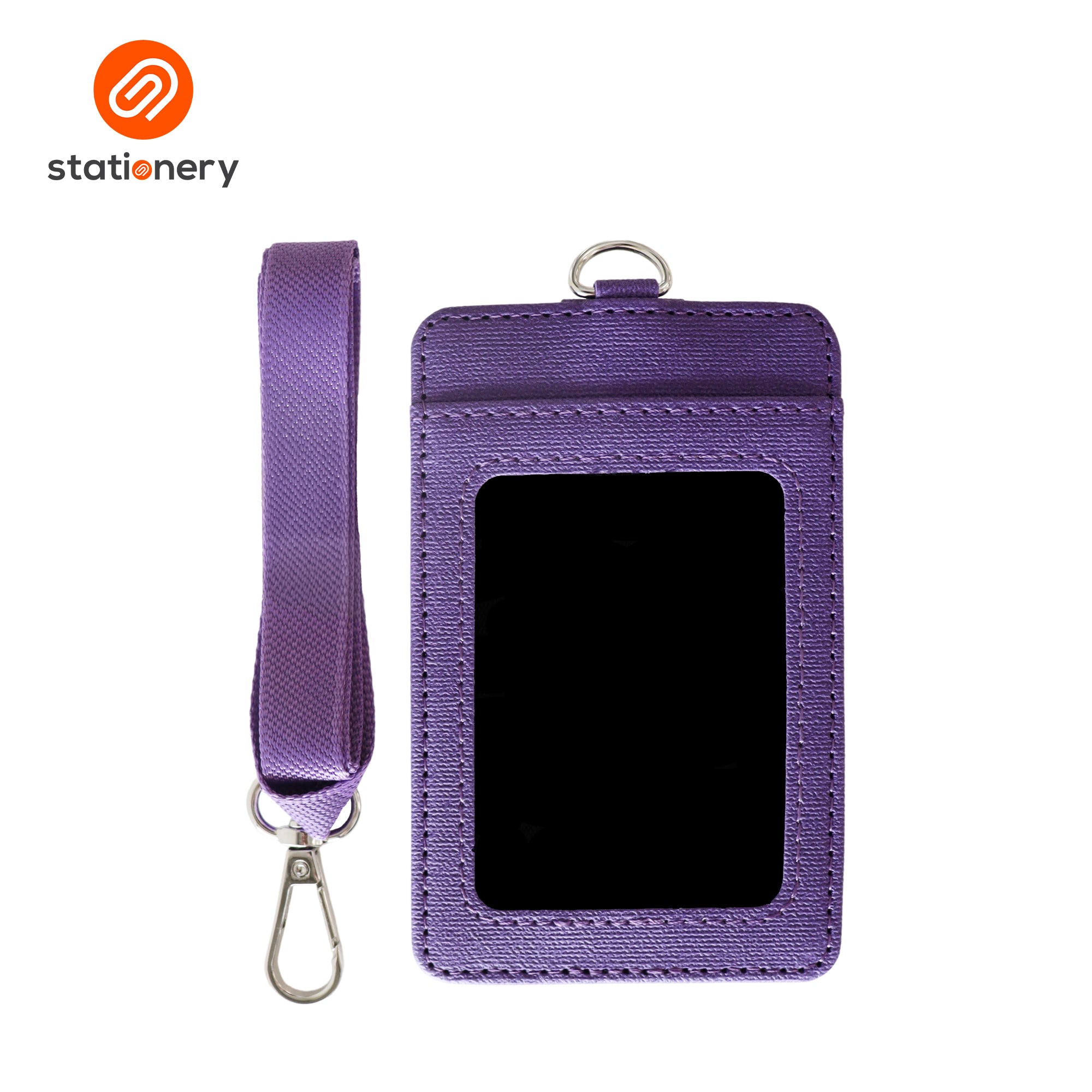 Leatherette Woven ID Case with Card Pocket & Lanyard-zoom-5