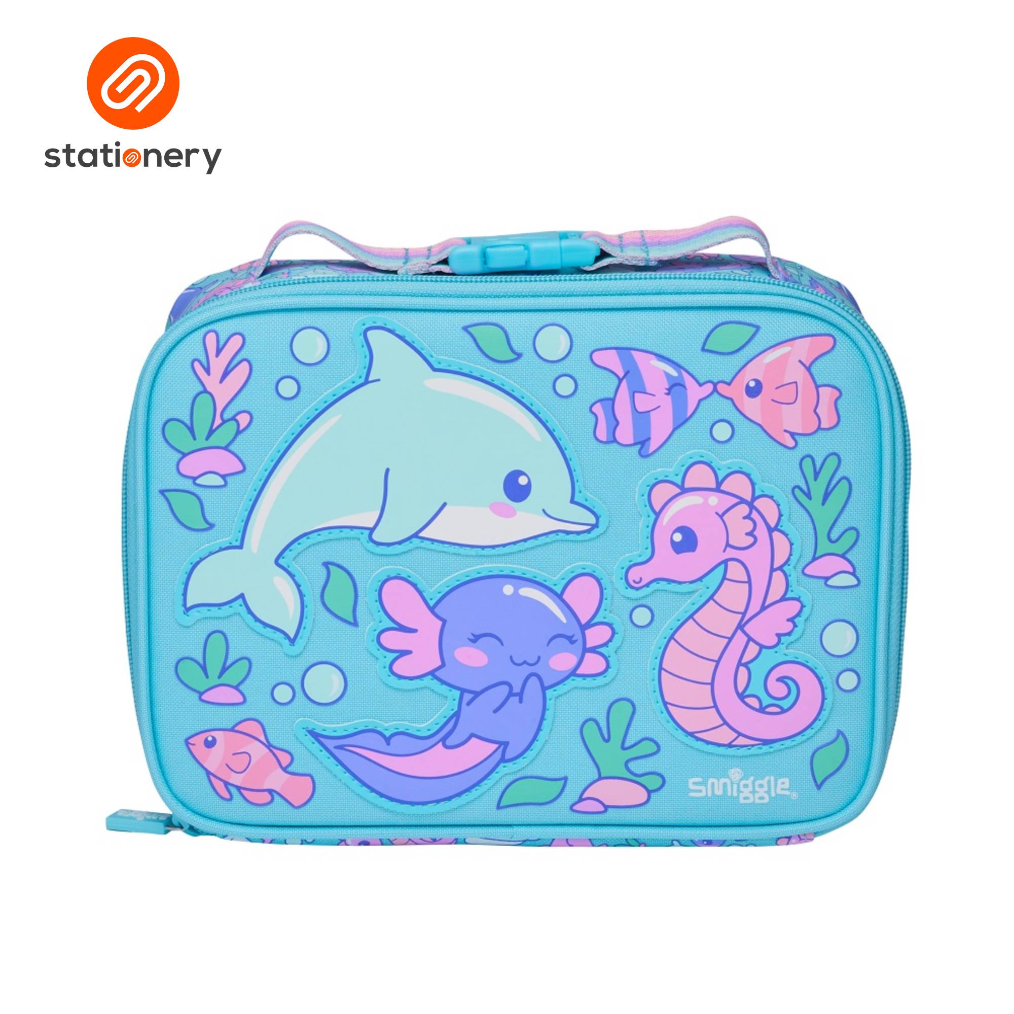 Smiggle Little Journeys Teeny Tiny Square Lunchbox - Aqua