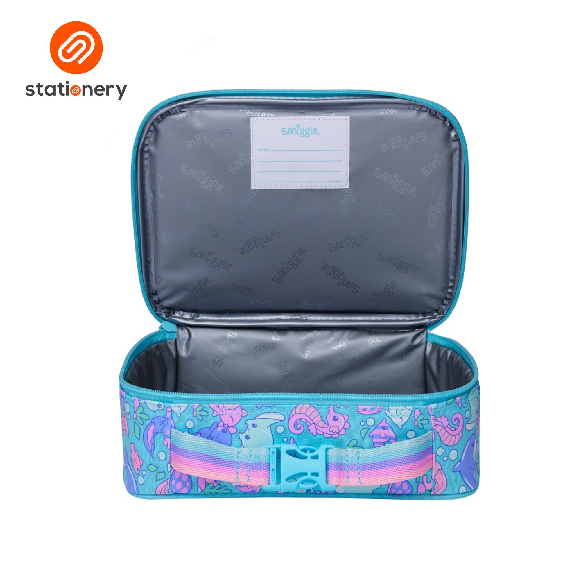 Smiggle Little Journeys Teeny Tiny Square Lunchbox - Aqua-zoom-3