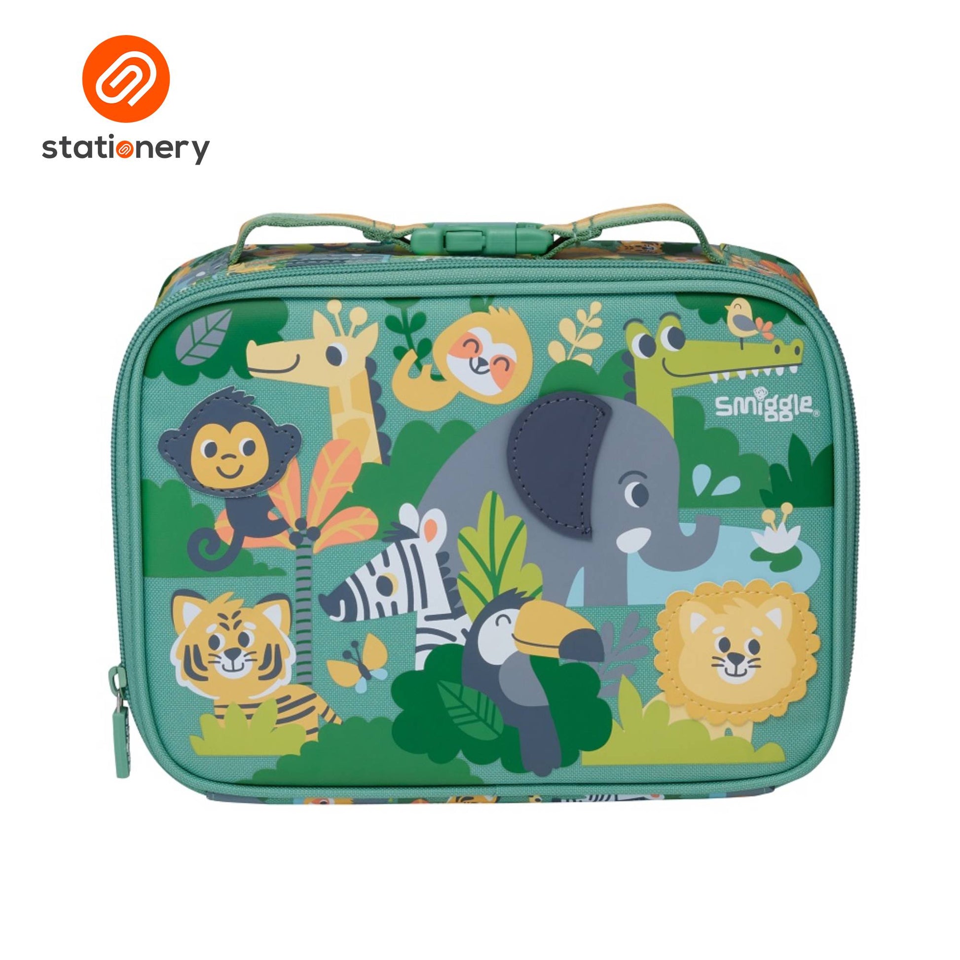 Smiggle Little Journeys Teeny Tiny Square Lunchbox - Green-1