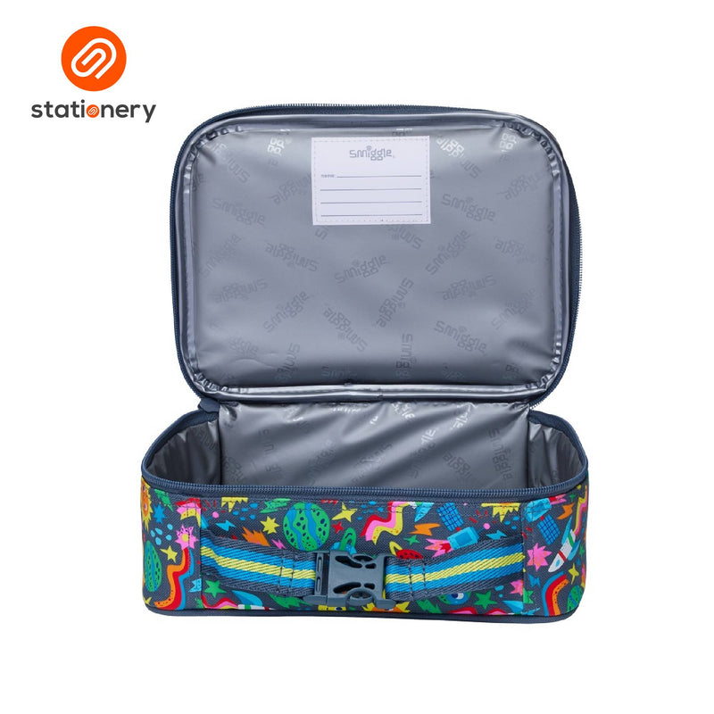 Smiggle Little Journeys Teeny Tiny Square Lunchbox - Grey-zoom-