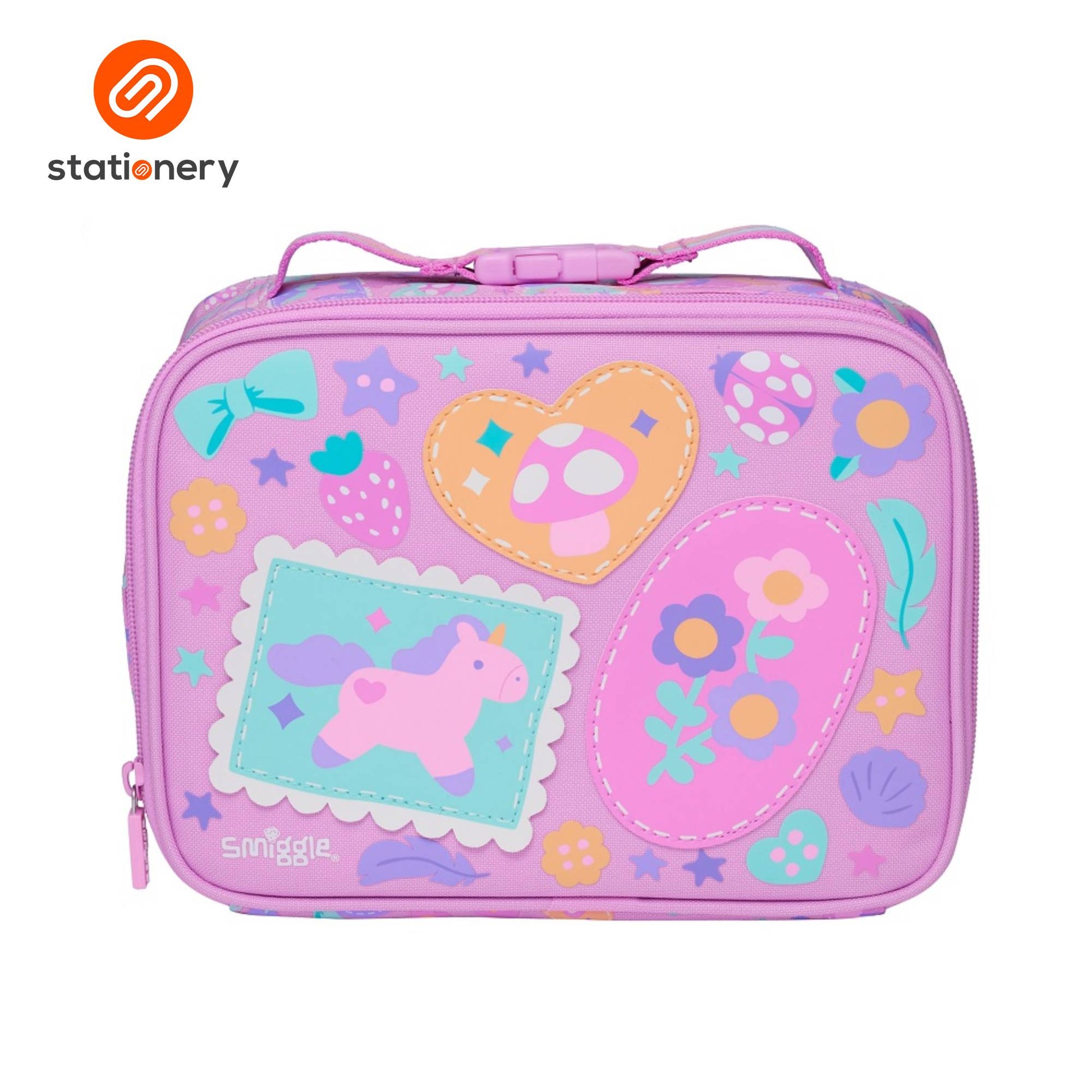 Smiggle Little Journeys Teeny Tiny Square Lunchbox - Pink-1